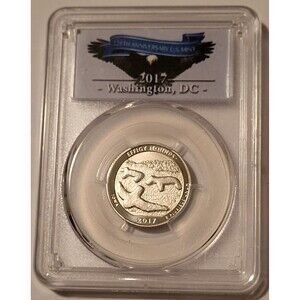 2017 S Effigy Mounds NP Quarter Enhanced SP70 PCGS FDI Washington DC Releases
